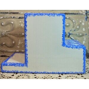 Vtg 1983 Signed Handcrafted & Painted Spongeware Ceramic Utensil Holder